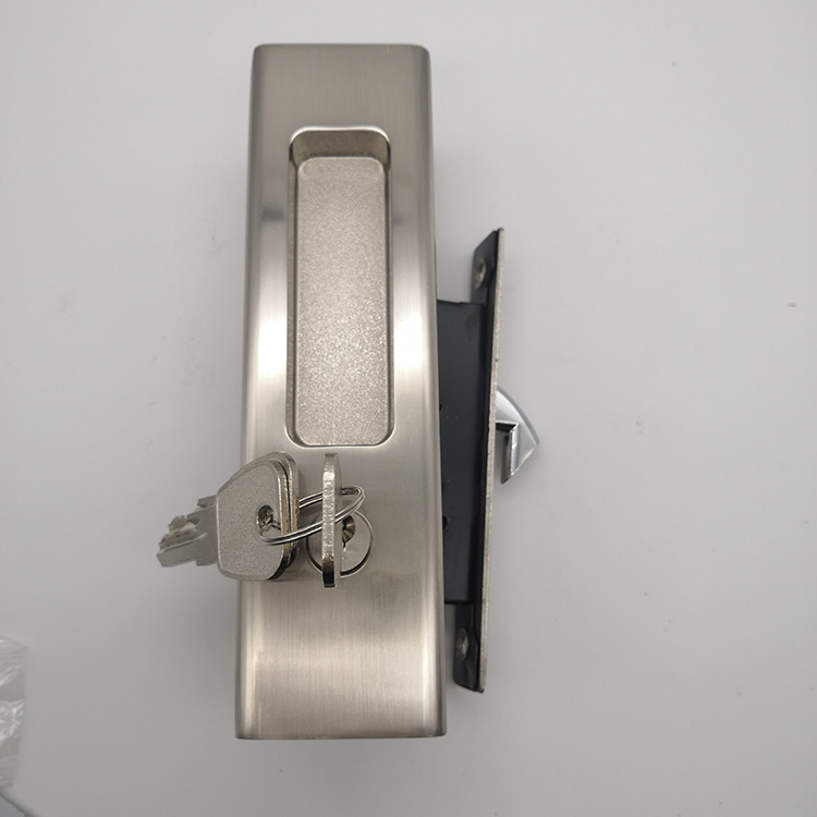 SN Zinc Alloy Oval Sliding Door Lock with Key Bathroom Door Lock 