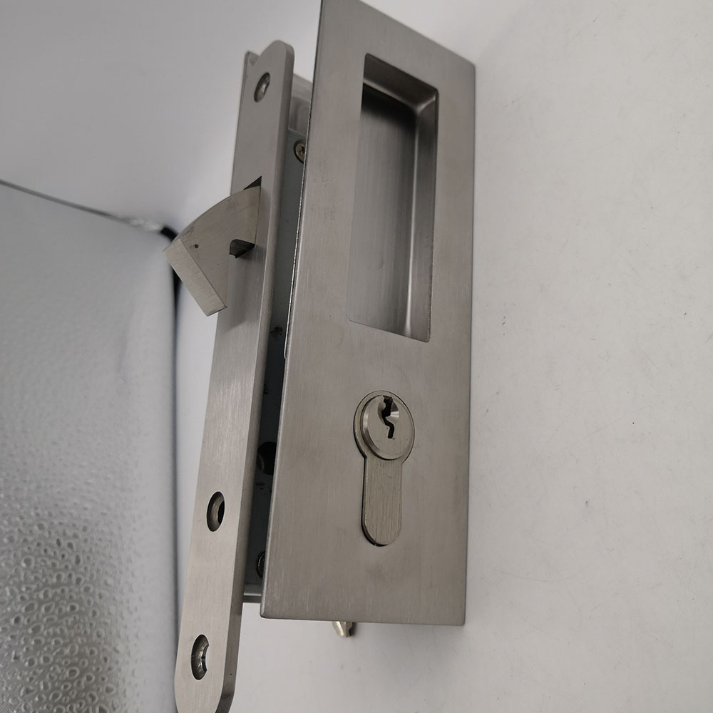 Luxury Sliding Door Lock with Keys Invisible Move Gate Lockset Handle Embedded Lock Hook 