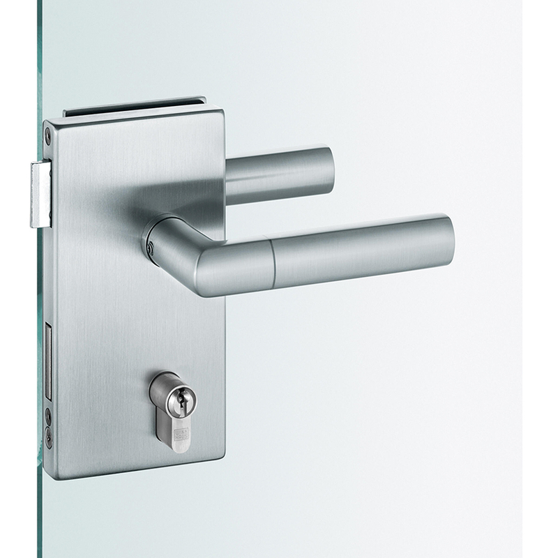 Euopean Glass Door Lock，compact, Heavy-duty Bearing Rectangular Lockset Plate Compact with Cover Plates with Heavy-duty Glass Door Lock(DIN 18251,CLASS 4)